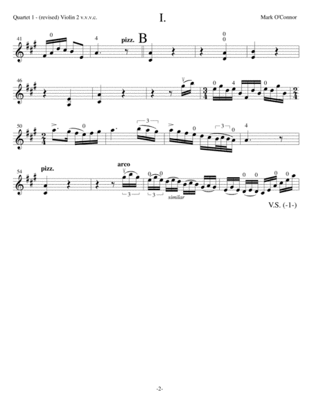 String Quartet No. 1 (violin 2 part - two vlns, vla, cel) image number null