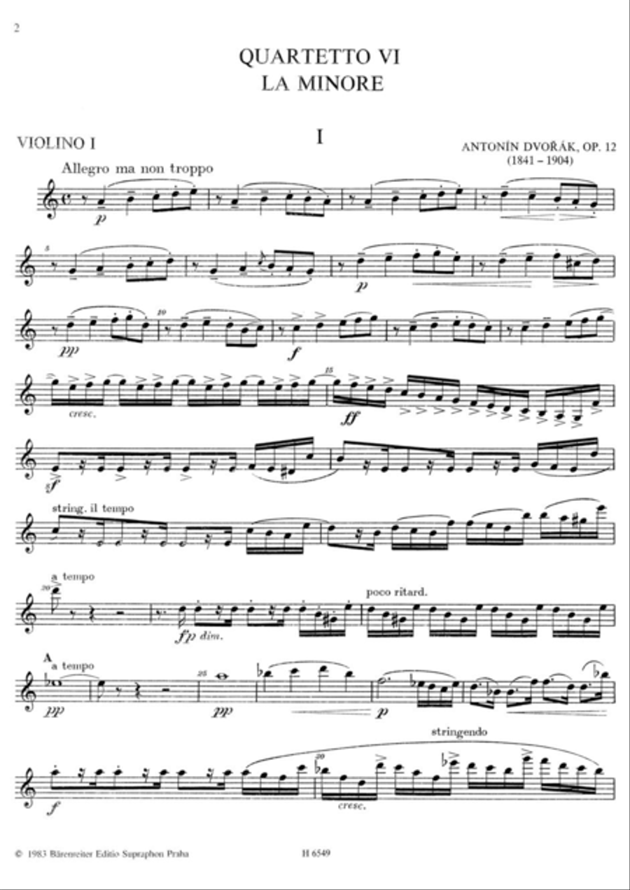 Streichquartett no. 6 a-Moll, op. 12 String Quartet scores gallery preview page 2