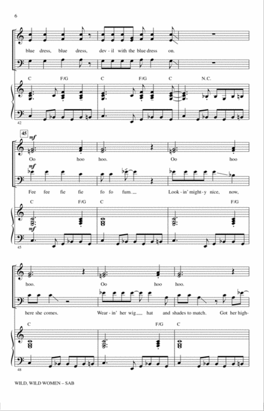 Wild, Wild Women (Medley) 3-Part scores gallery preview page 5