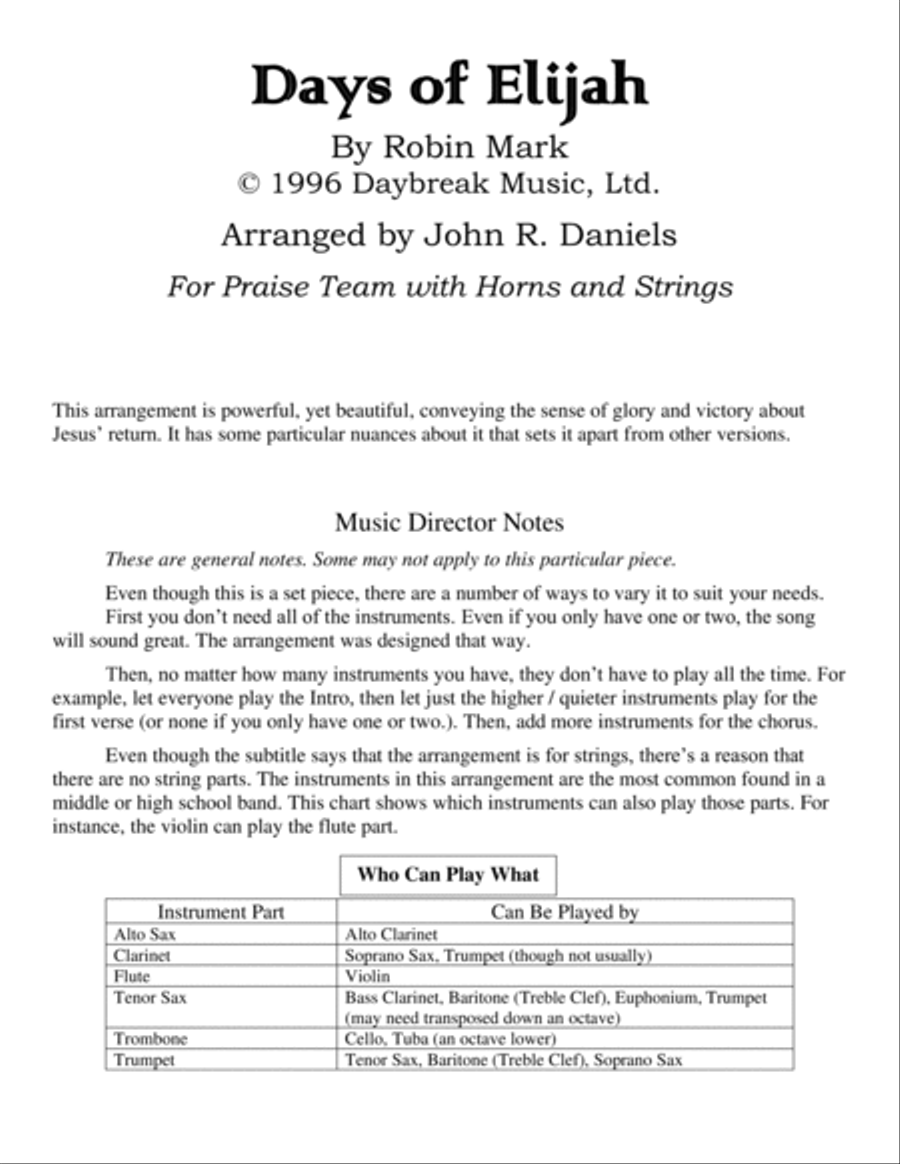 Days Of Elijah Piccolo scores gallery preview page 2