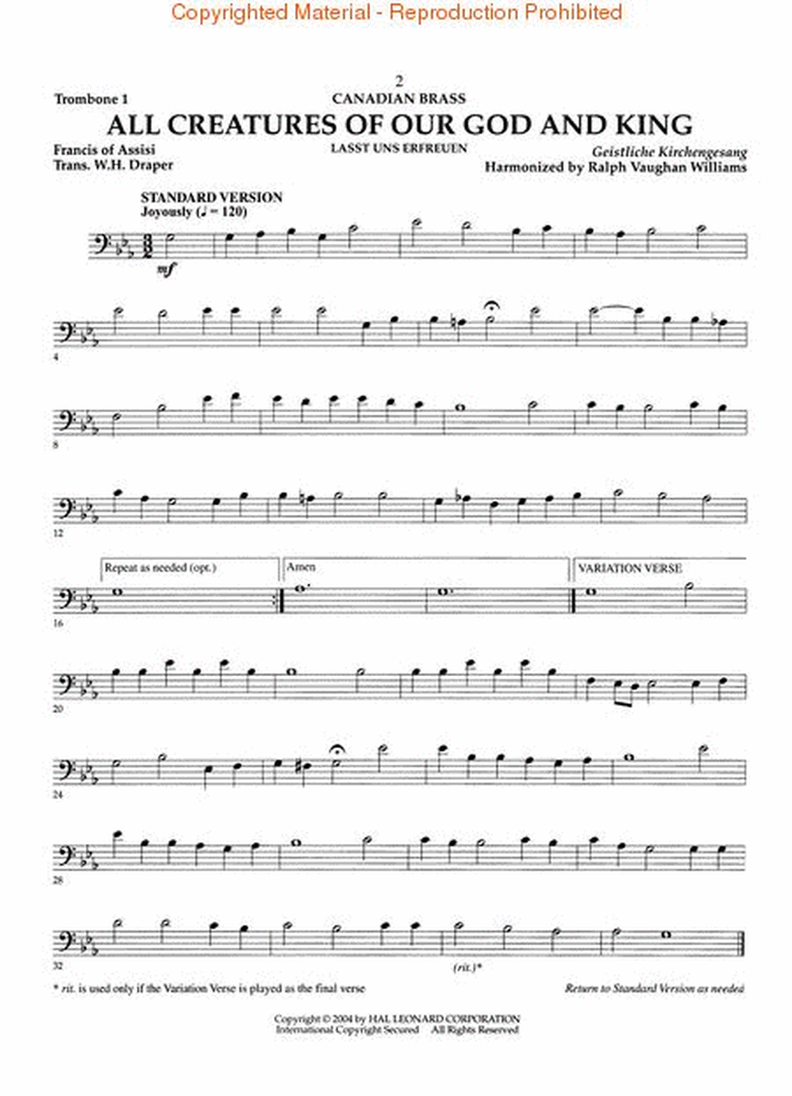 The Canadian Brass – 15 Favorite Hymns – Trombone 1