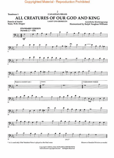 The Canadian Brass – 15 Favorite Hymns – Trombone 1