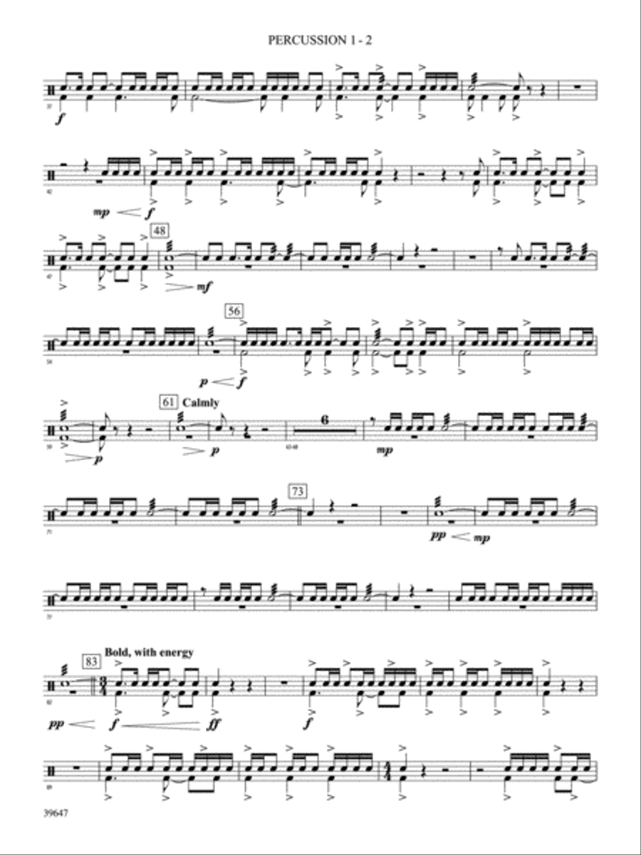Oak Island Odyssey: 1st Percussion Concert Band scores gallery preview page 2