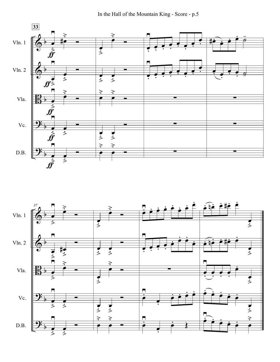In the Hall of the Mountain King - String Quartet/Ensemble String Quartet scores gallery preview page 6