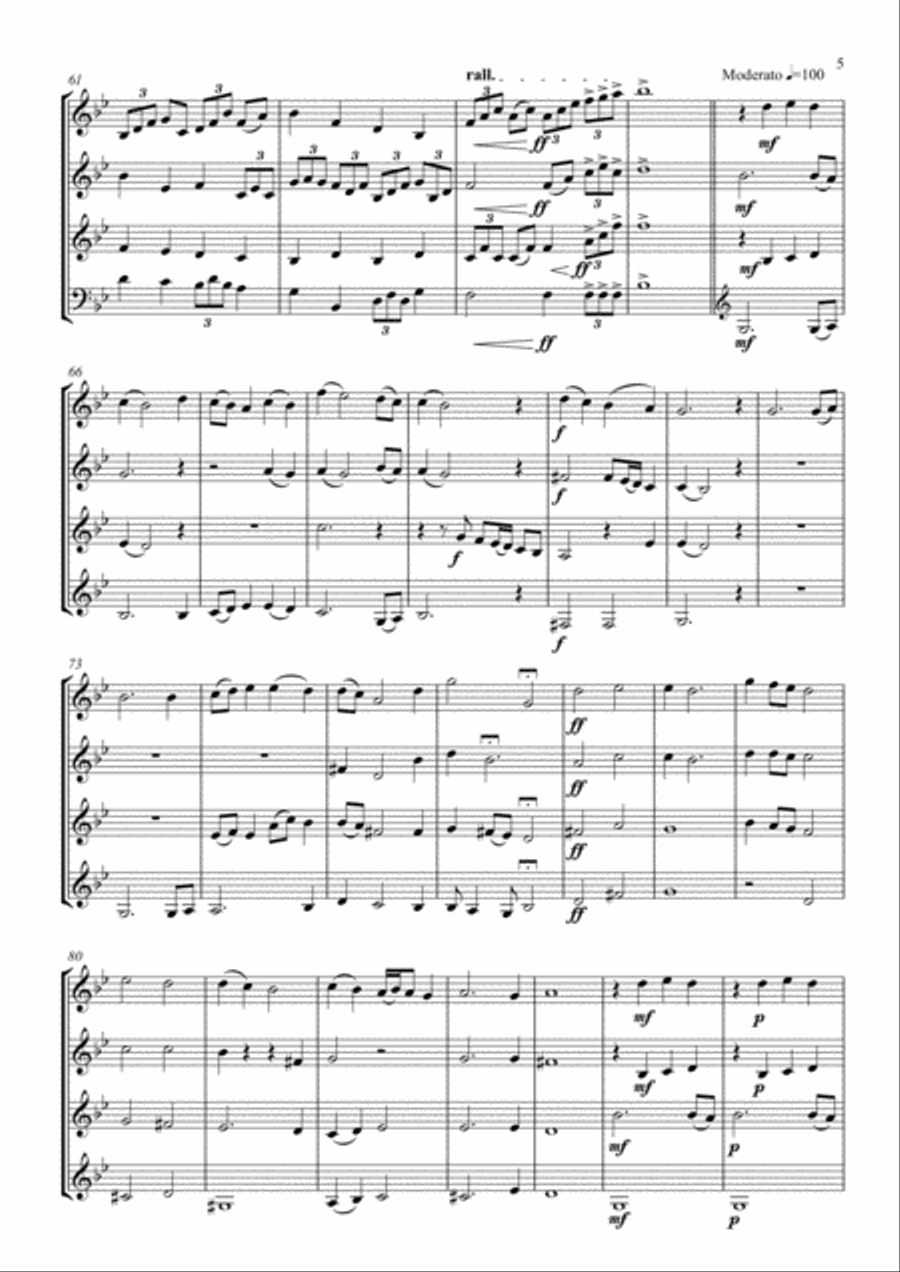 Concert Piece for Horn Quartet French Horn Quartet scores gallery preview page 5