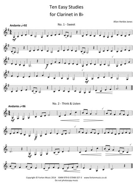 10 Easy Studies for Clarinet