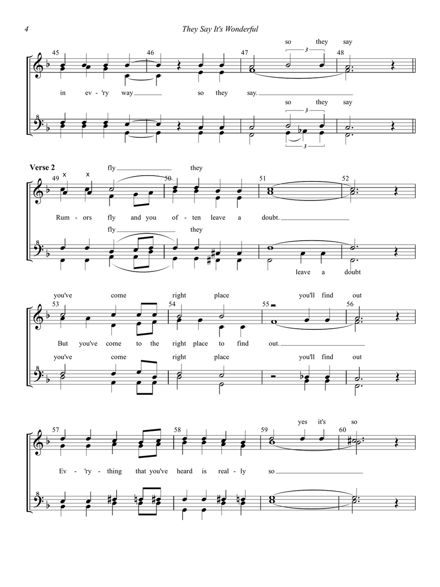 They Say It's Wonderful SSAA scores gallery preview page 4