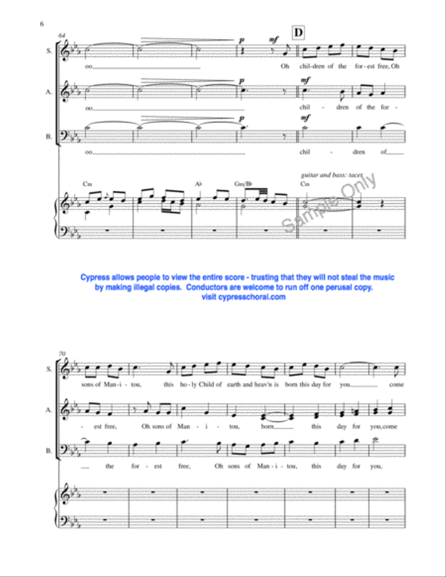 Huron Carol Choir scores gallery preview page 6