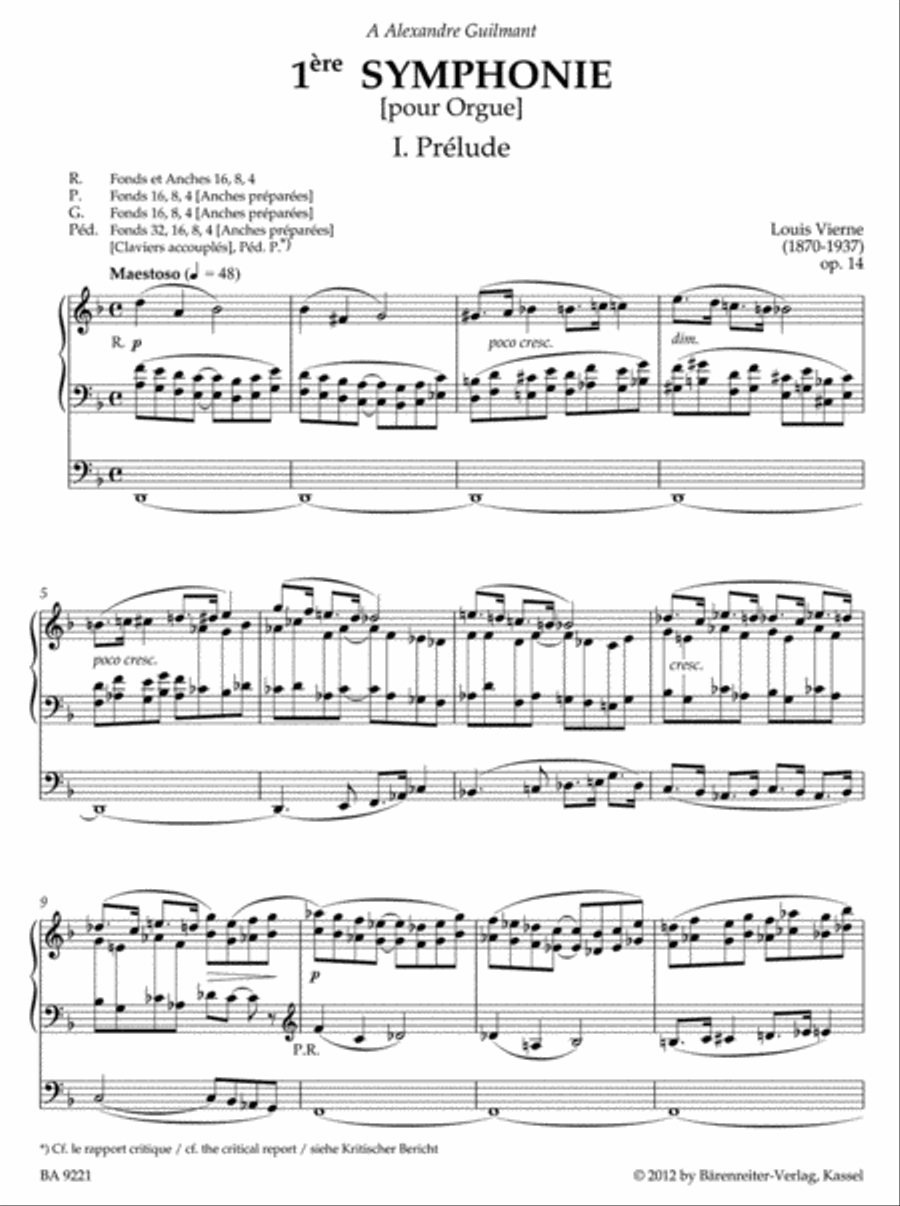 First Symphony, op. 14 (1899) Organ scores gallery preview page 2