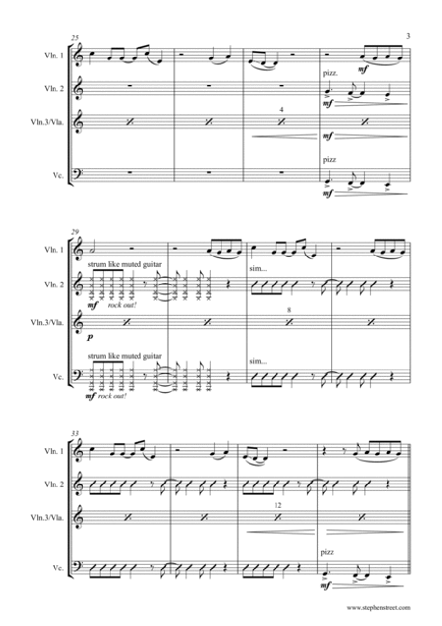 Blinding Lights String Quartet scores gallery preview page 3