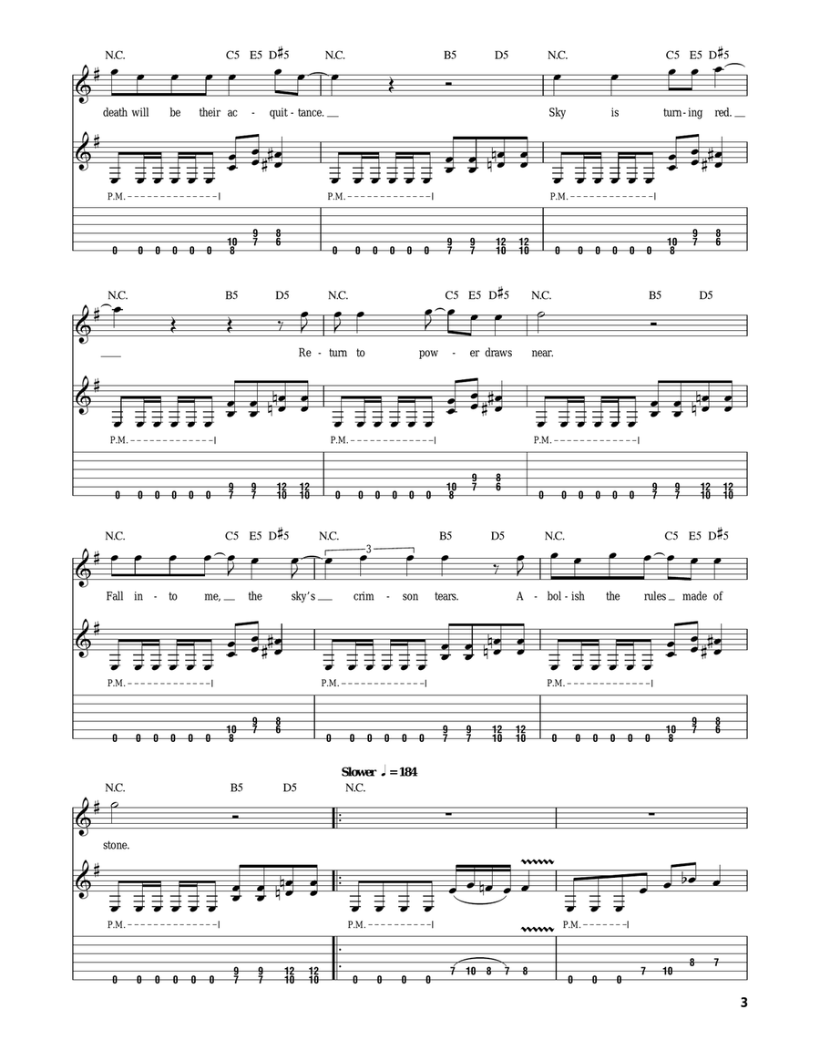 Raining Blood Electric Guitar scores gallery preview page 3