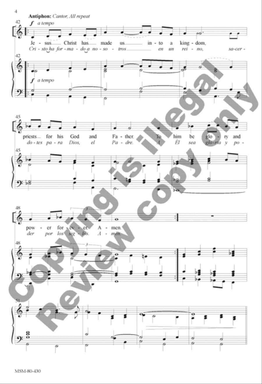 Canticle of Jesus Christ, Our Redeemer 4-Part scores gallery preview page 4