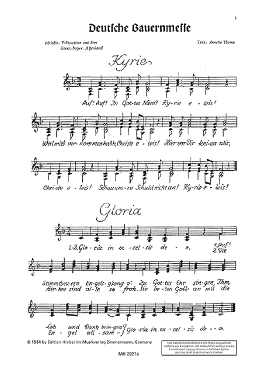 Deutsche Bauernmesse Deutsche Bauernmesse Choir scores gallery preview page 1