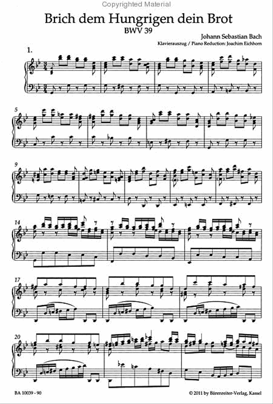 Break with hungry men thy bread, BWV 39 4-Part scores gallery preview page 2