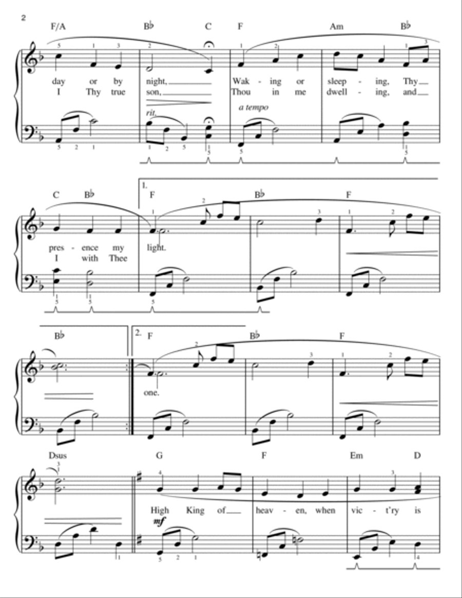 Be Thou My Vision (arr. Phillip Keveren) Easy Piano scores gallery preview page 2