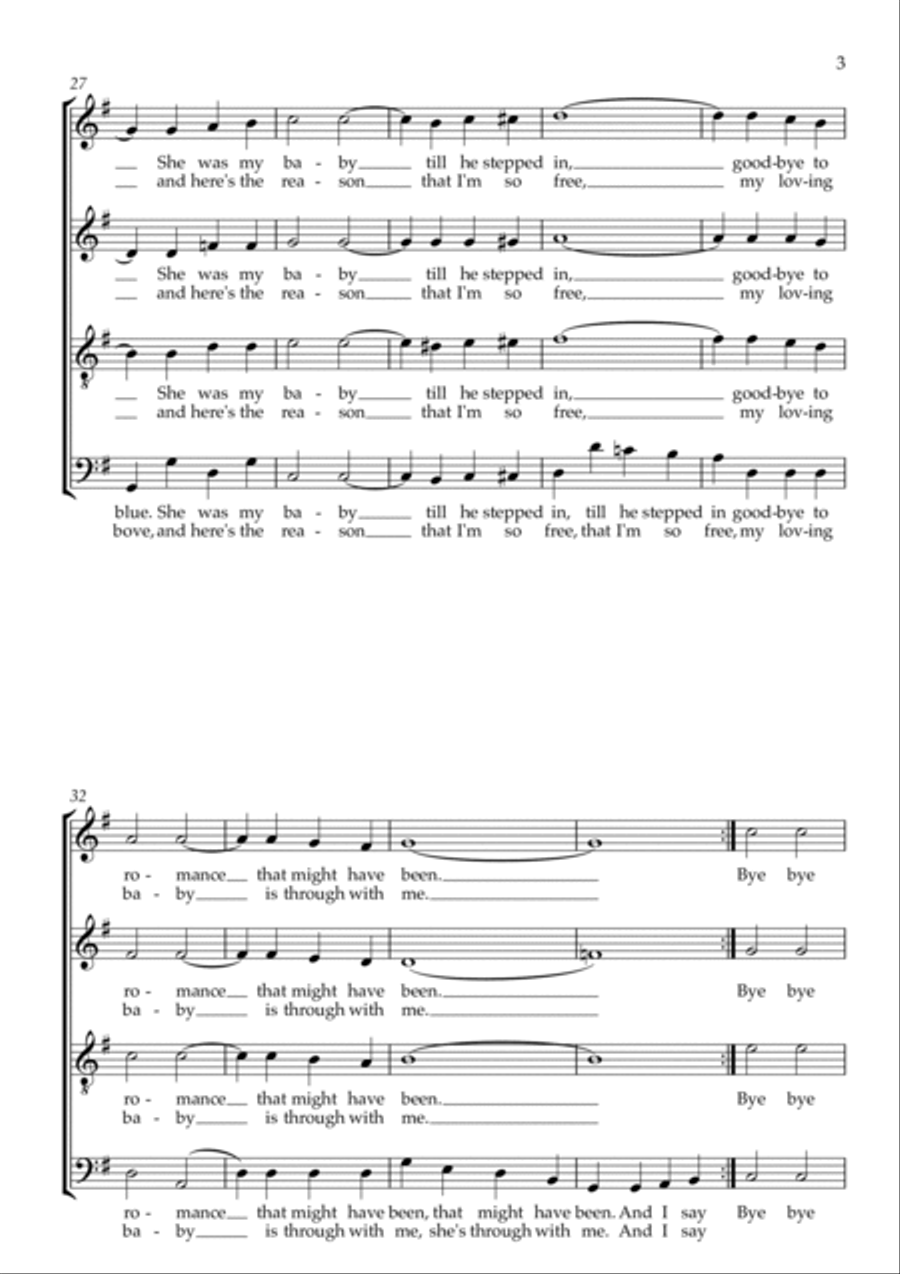 Bye Bye Love Bye Bye Love 4-Part scores gallery preview page 3
