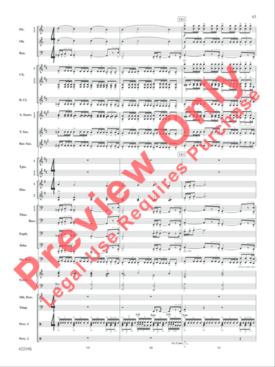 Man of Steel, Suite from Concert Band scores gallery preview page 44
