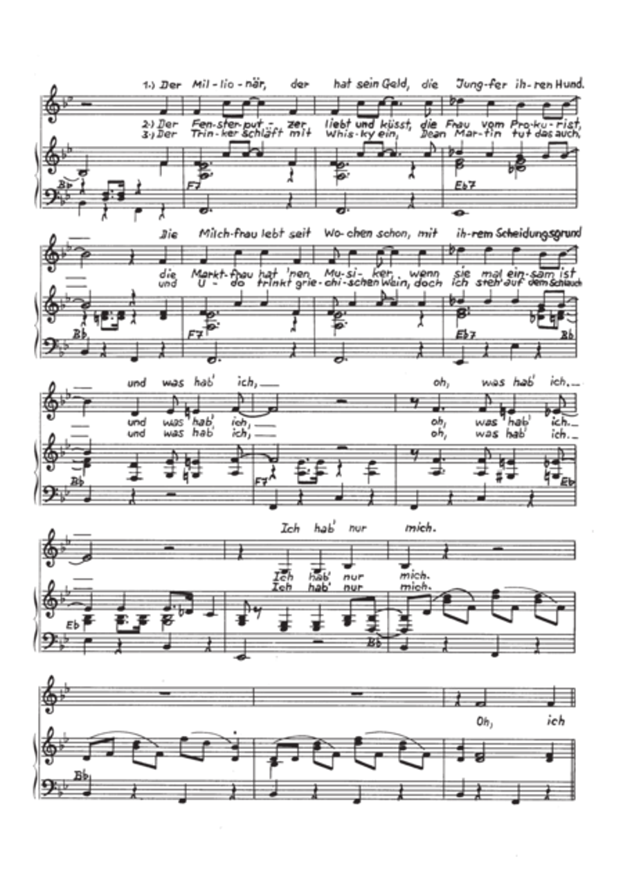 Ich schlaf nicht gern allein ein Piano, Vocal scores gallery preview page 4
