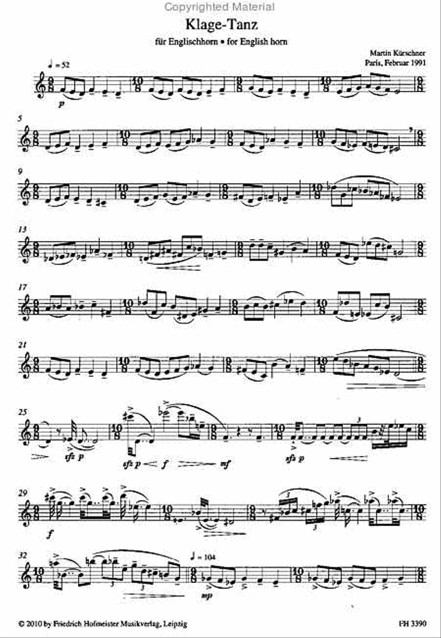 Klage-Tanz English Horn scores gallery preview page 2