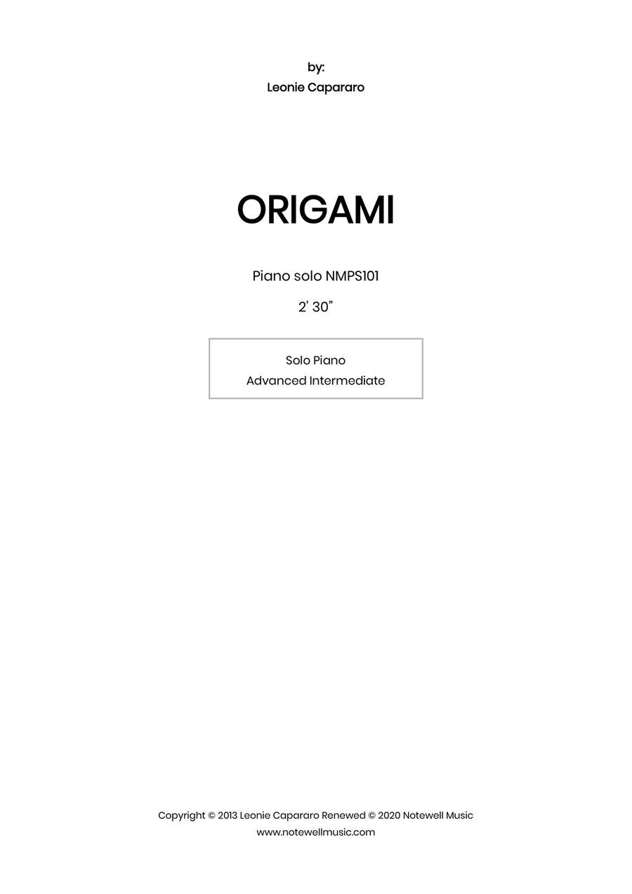 Origami (Piano solo) Piano Solo scores gallery preview page 1