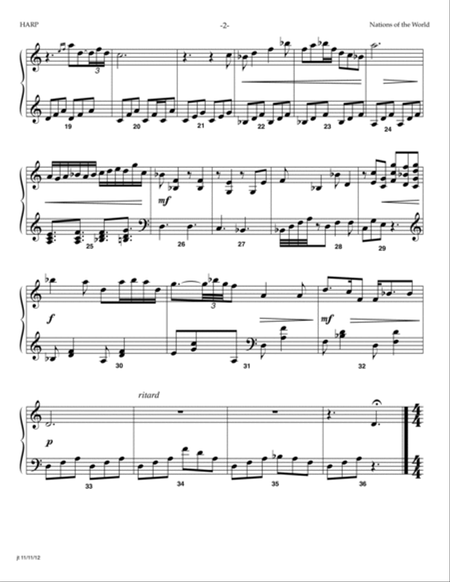 Nations of the World - HARP PART Harp scores gallery preview page 2