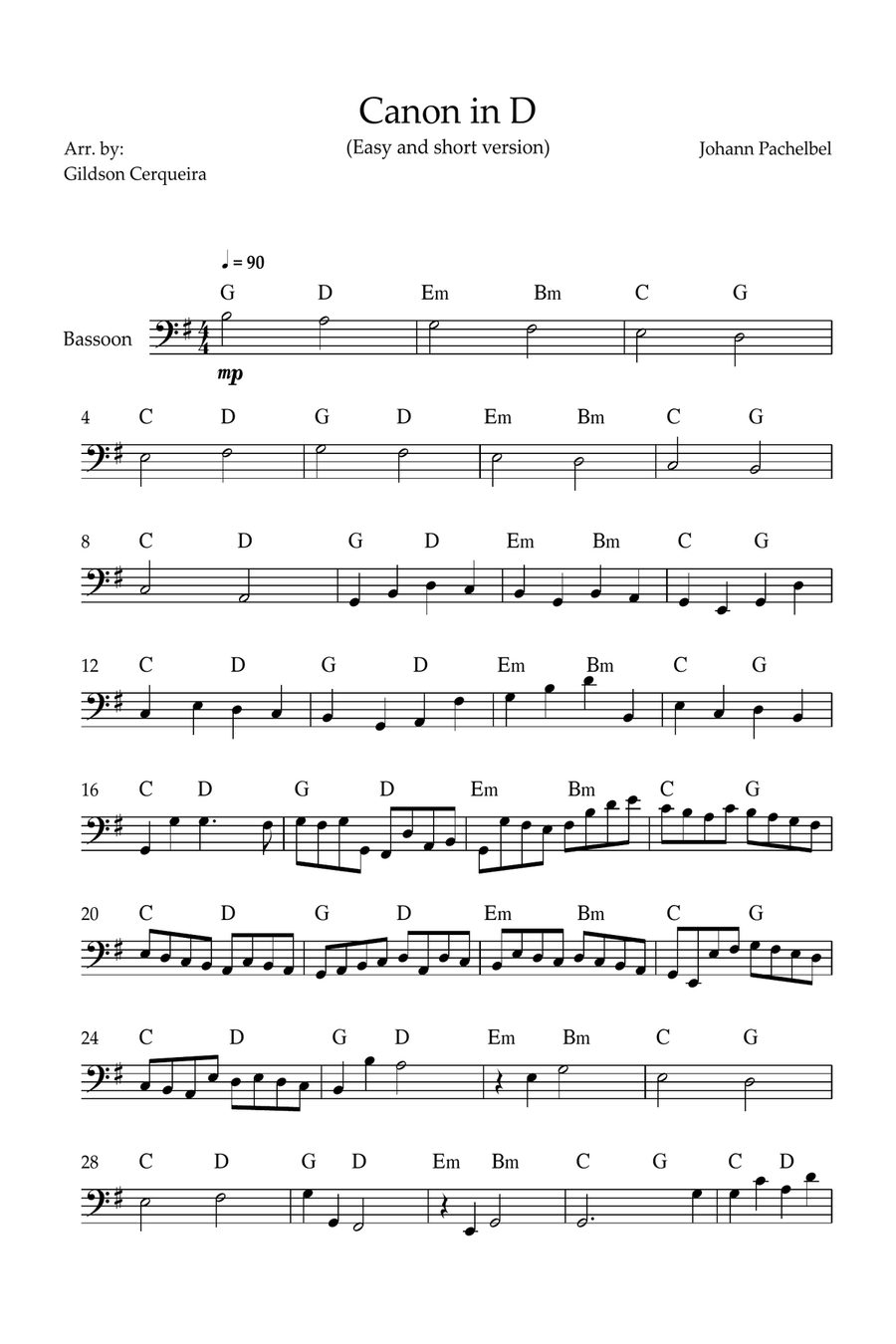 Canon in D Chamber Music scores gallery preview page 1