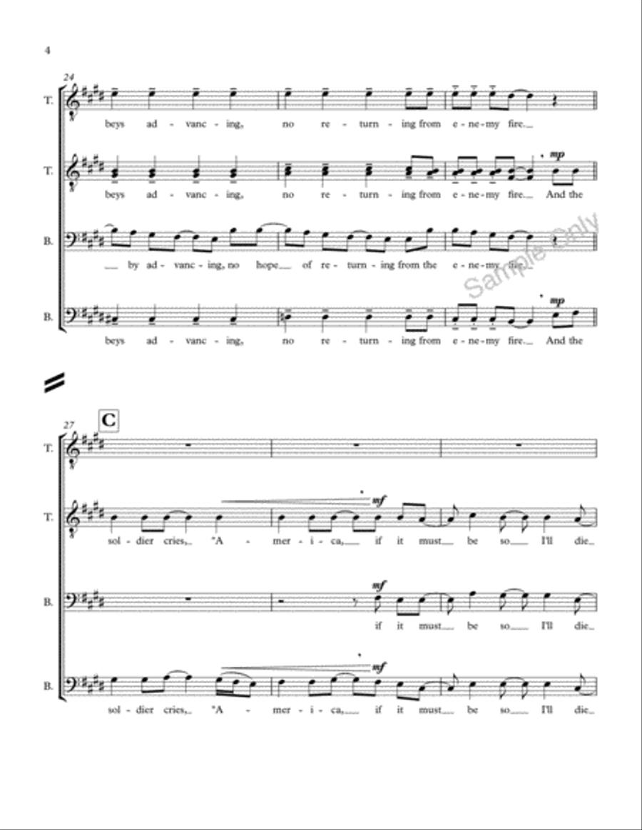 Soldier's Cry American Version TTBB scores gallery preview page 5