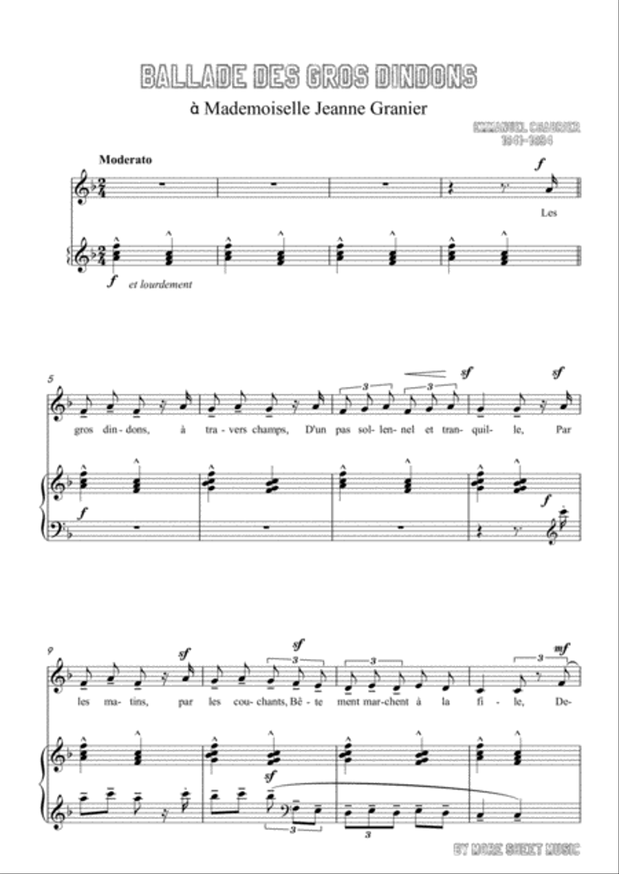 Chabrier-Ballade des gros dindons in F Major,for Voice and Piano Chabrier-Ballade des gros dindons in F Major,for Voice and Piano Voice Solo scores gallery preview page 3