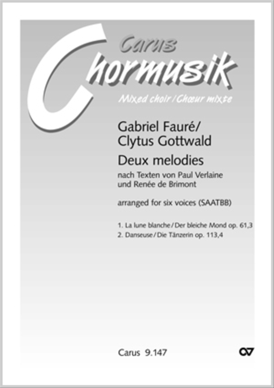 Gottwald/Faure: Deux Melodies Choir scores gallery preview page 1
