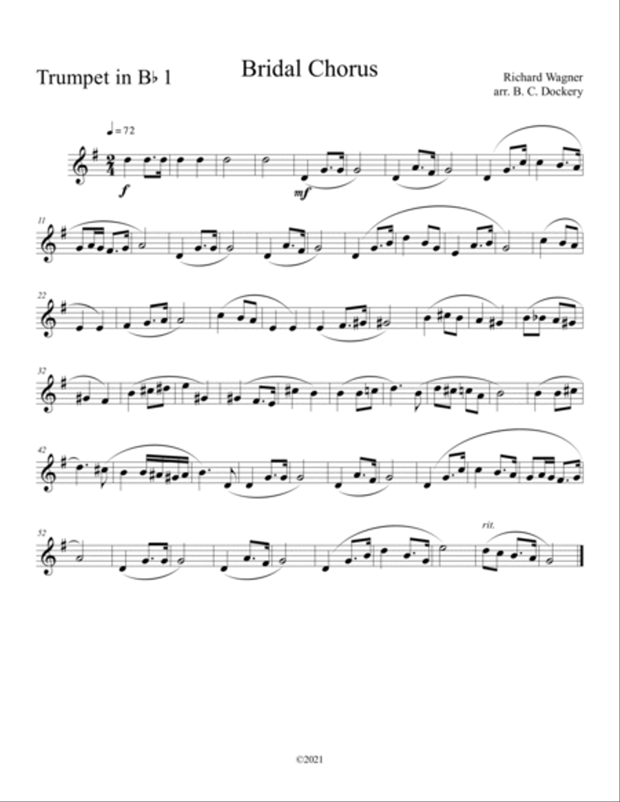 Bridal Chorus (Here Comes the Bride) for Brass Quintet Brass Quintet scores gallery preview page 5
