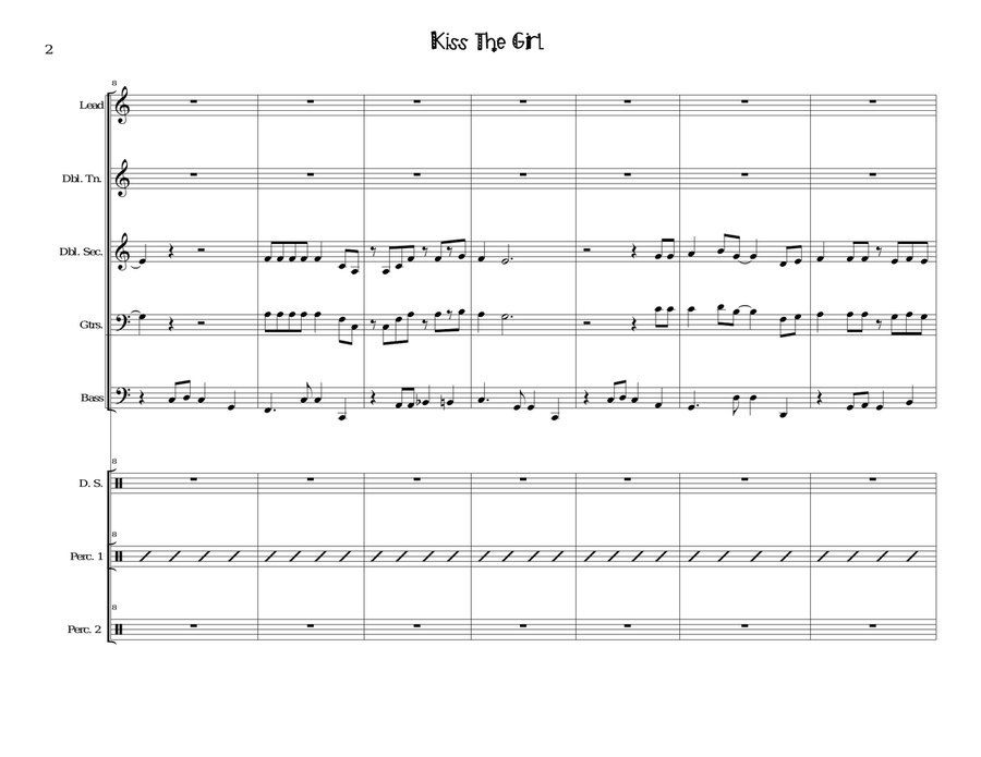Kiss The Girl Steel Drum Band scores gallery preview page 2