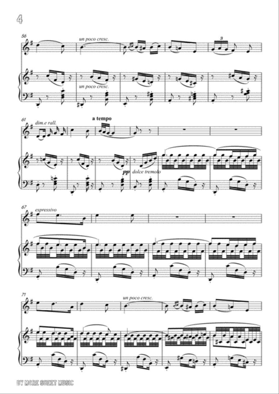 Drigo-Serenata,for Violin and Piano,for Voice and Piano Voice Solo scores gallery preview page 6
