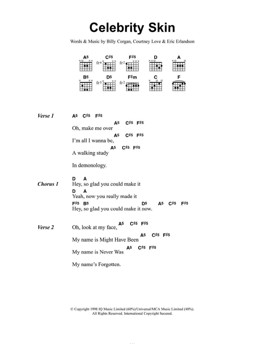 Celebrity Skin Acoustic Guitar scores gallery preview page 1