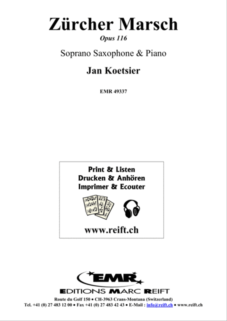 Zurcher Marsch Zurcher Marsch Soprano Saxophone scores gallery preview page 1
