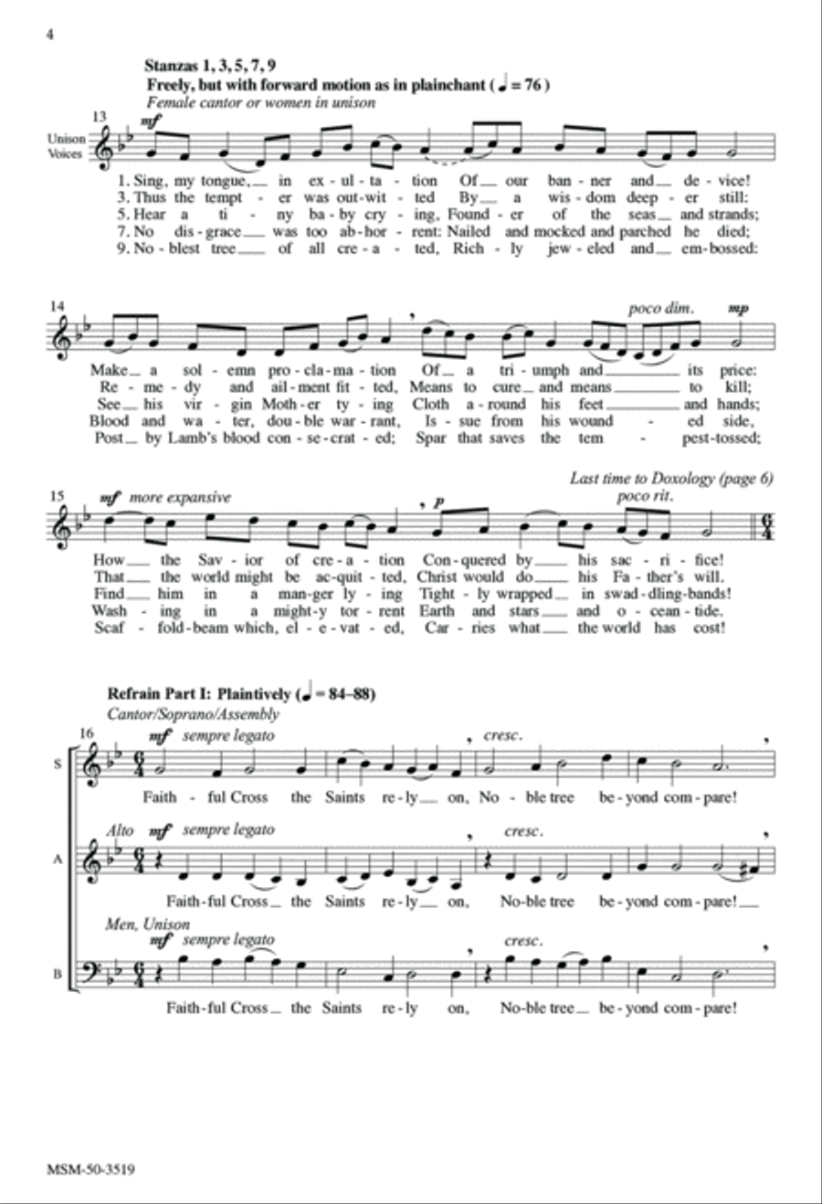 Faithful Cross: Hymn for the Adoration of the Holy Cross 3-Part scores gallery preview page 3