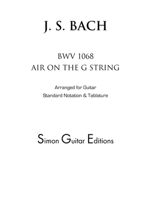 Book cover for Air on the G String BWV 1068 for Classical Guitar (Tablature Edition)