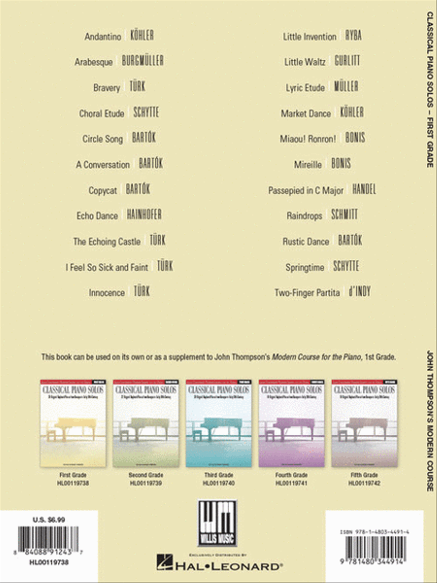 Classical Piano Solos – First Grade Easy Piano scores gallery preview page 6
