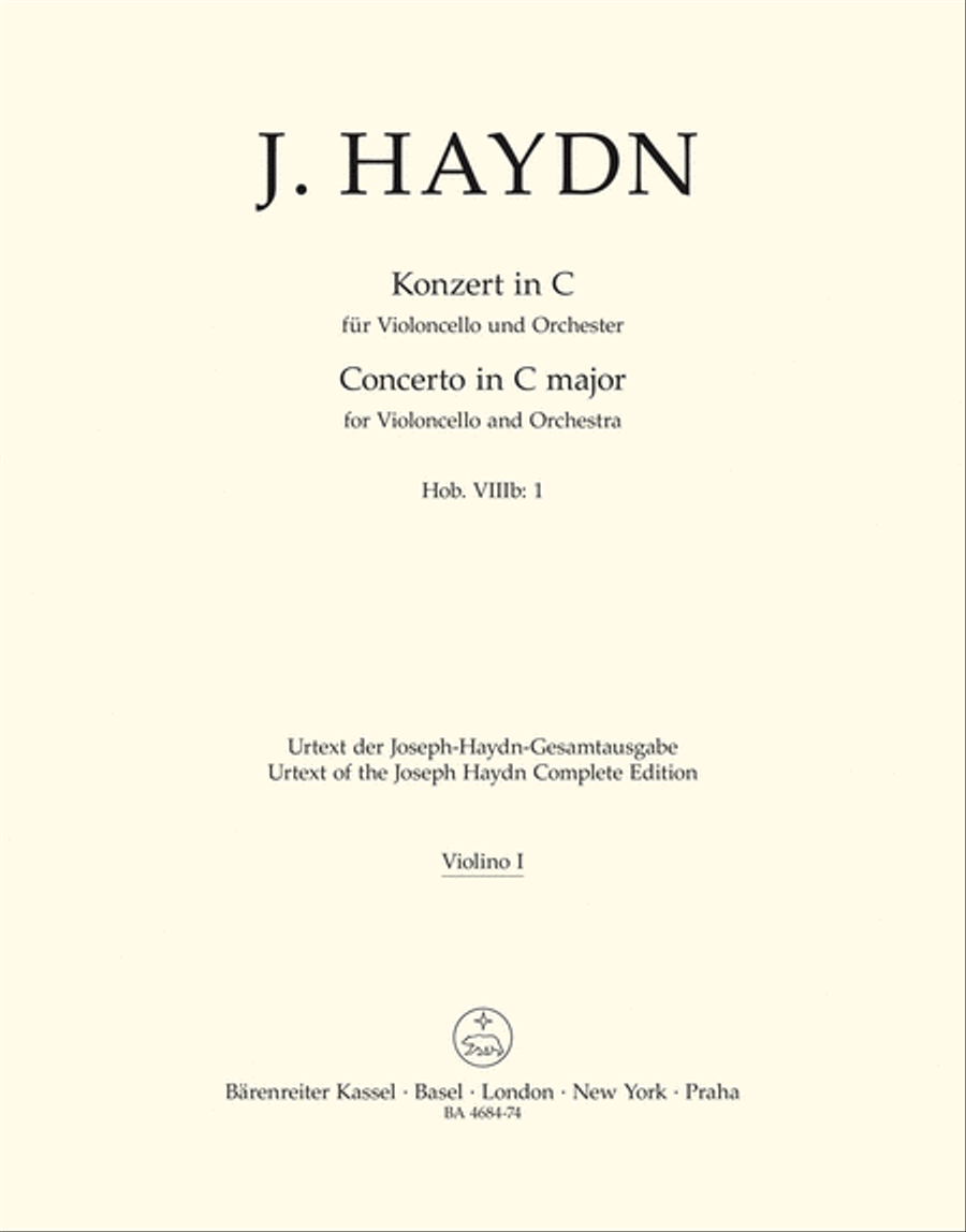 Concerto for Violoncello and Orchestra in C major Hob.VIIb:1 Violin scores gallery preview page 1