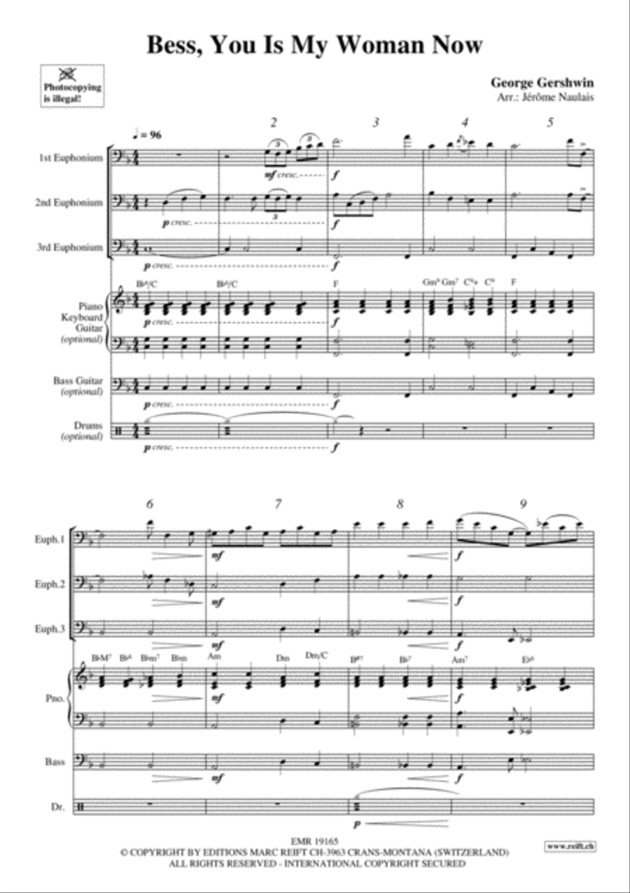 Bess, You Is My Woman Now Euphonium Trio scores gallery preview page 3