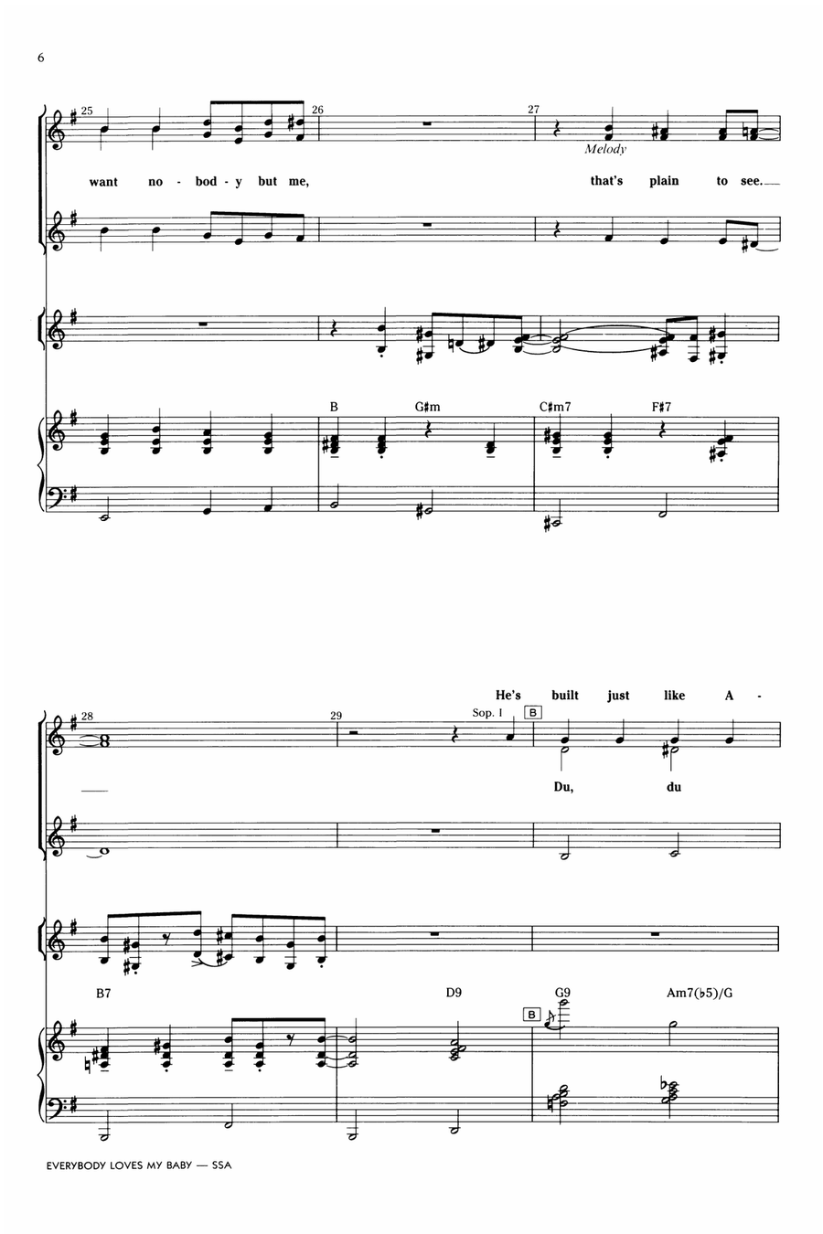 Everybody Loves My Baby (But My Baby Don't Love Nobody But Me) SSA scores gallery preview page 5