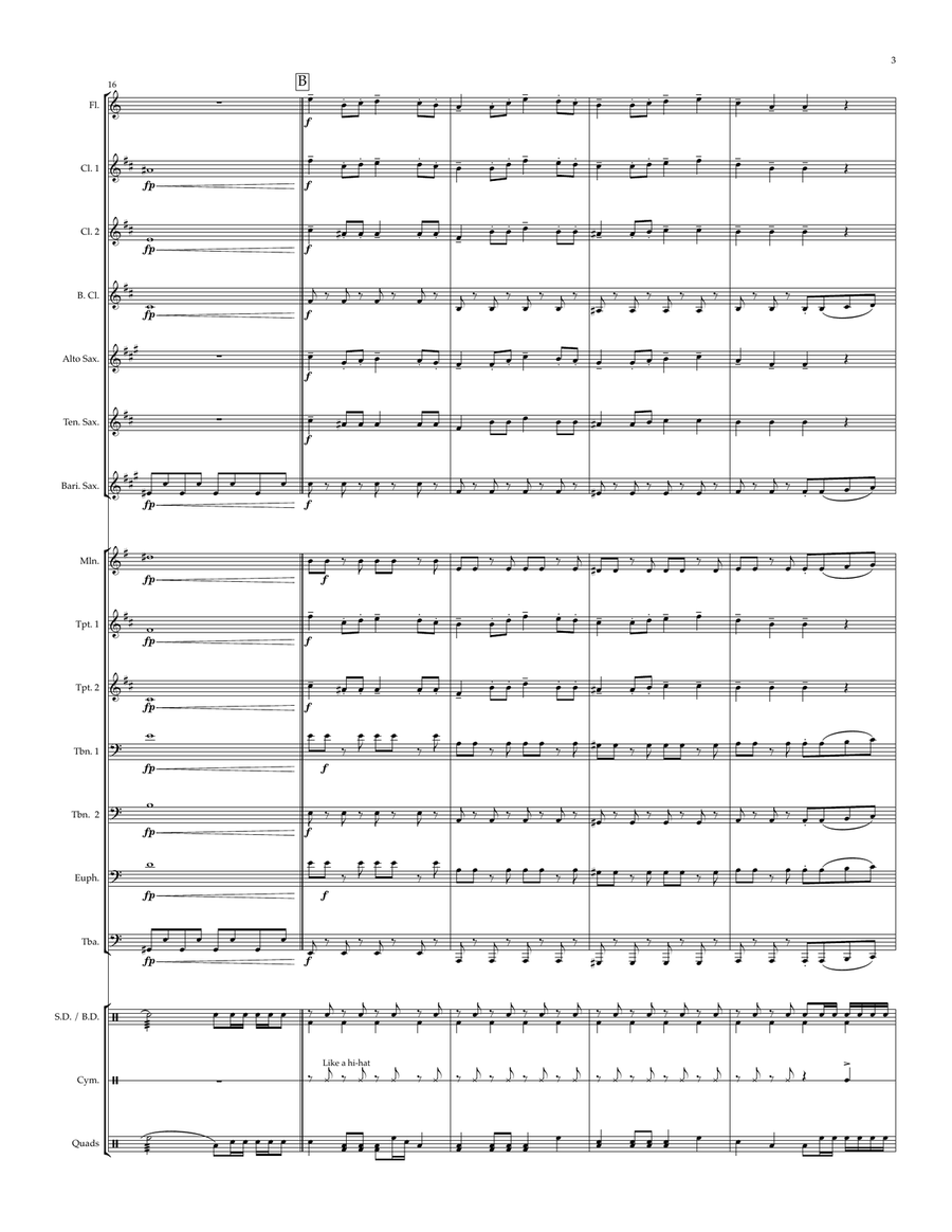 'Type A' aka Tetris Theme Marching Band scores gallery preview page 3