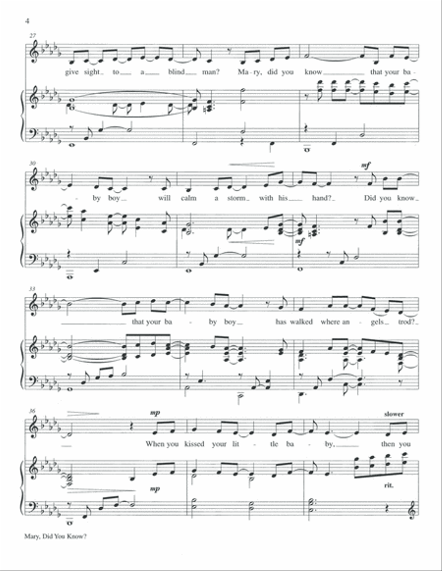 Mary, Did You Know? Solo 4-Part scores gallery preview page 5