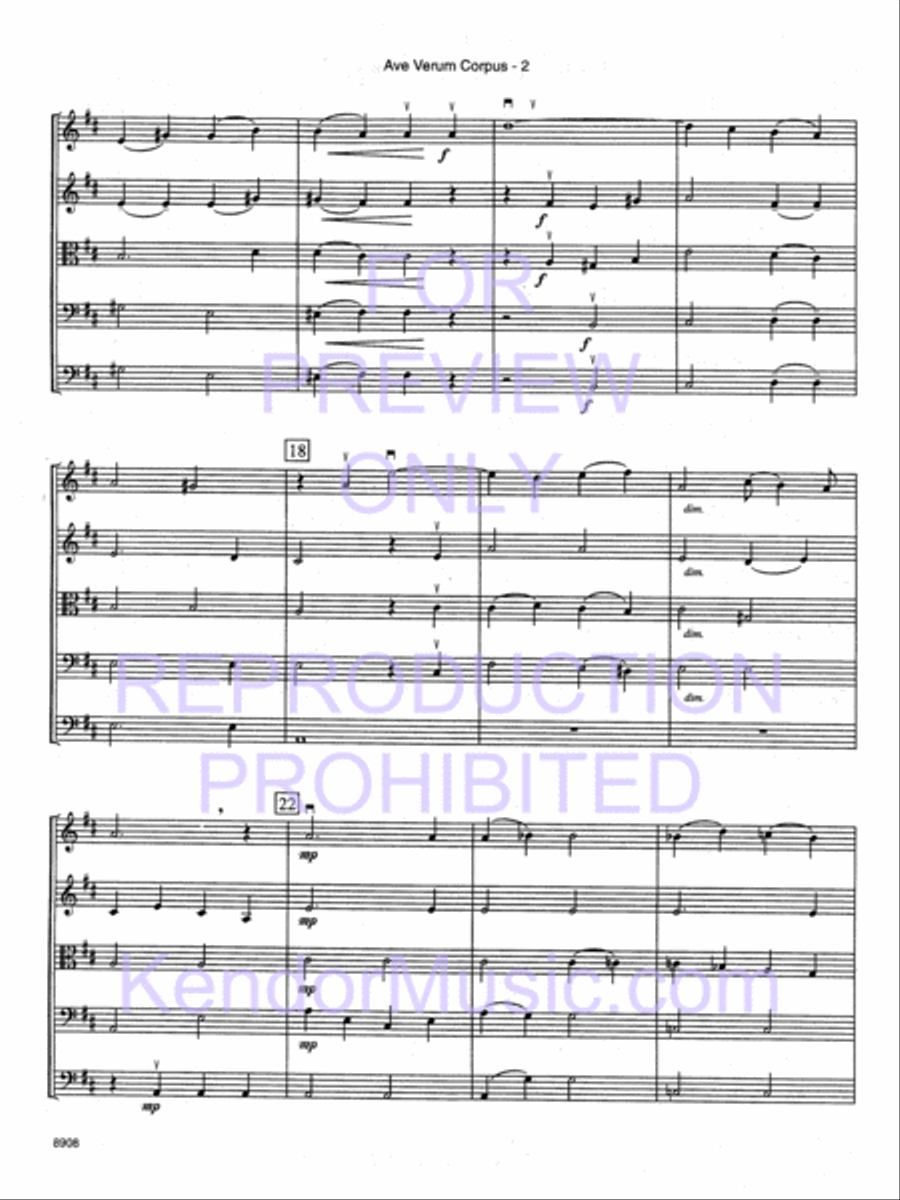 Ave Verum Corpus String Orchestra scores gallery preview page 5