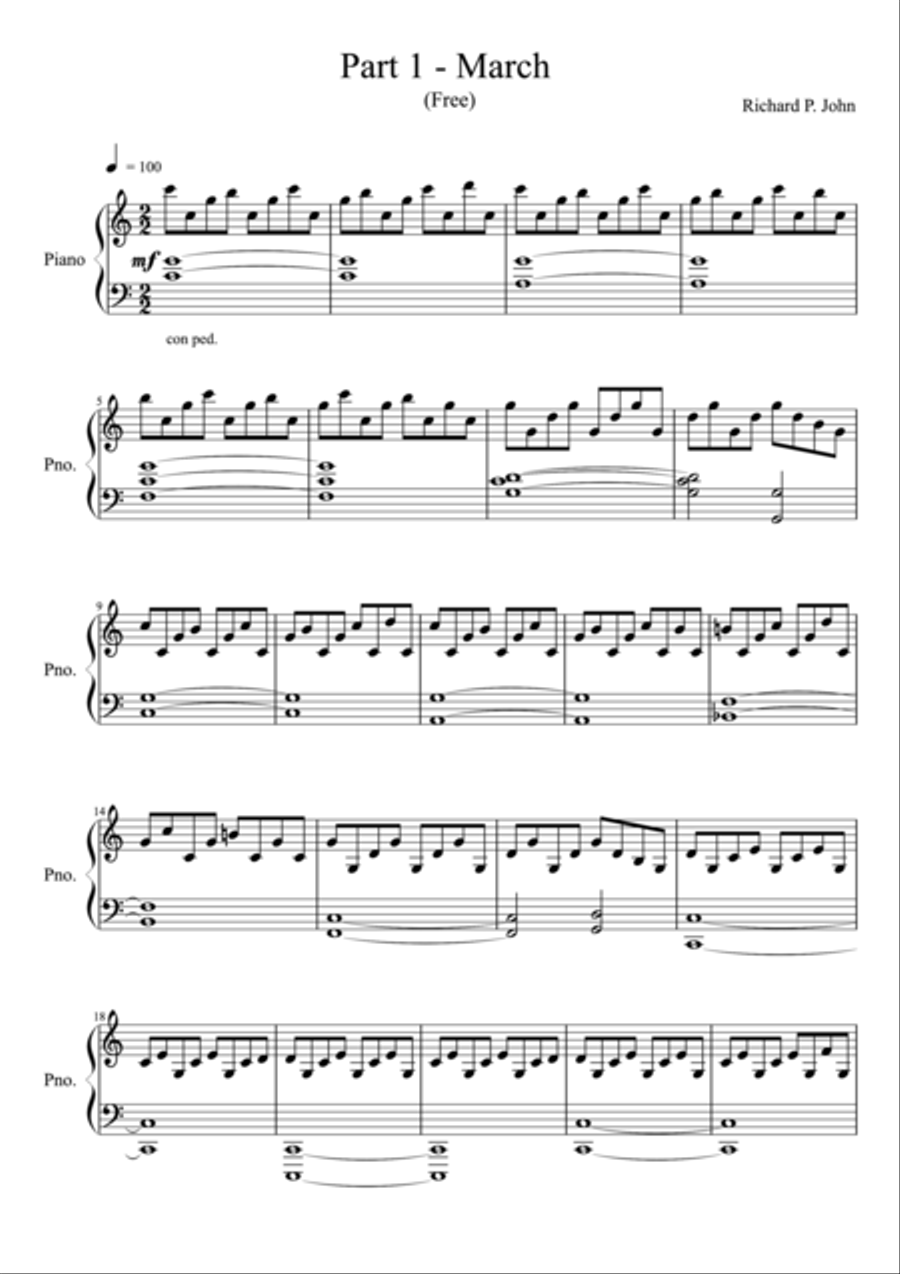 March - Free (from Seasons in Flight) Piano Solo scores gallery preview page 1