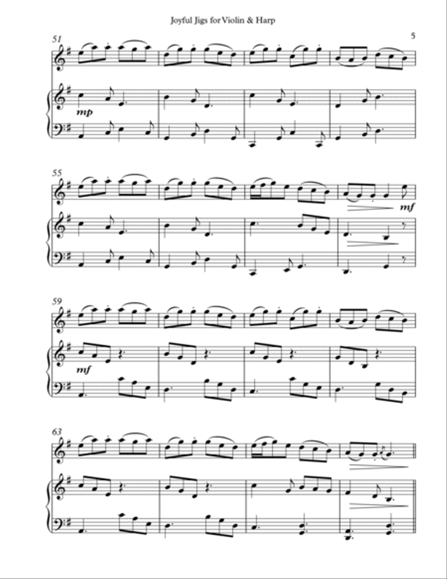 Joyful Jigs, Duet for Oboe & Harp Oboe scores gallery preview page 5