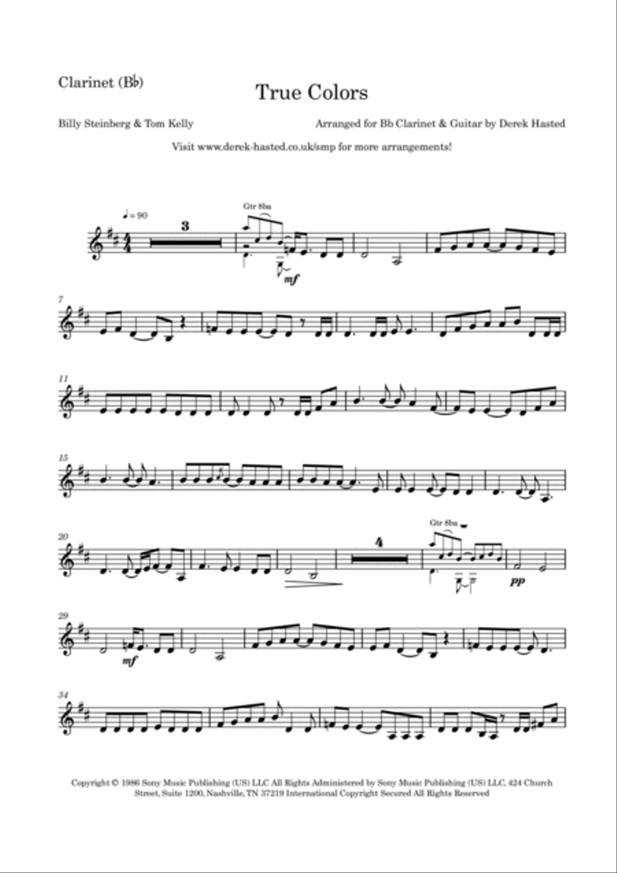 True Colors B-Flat Clarinet scores gallery preview page 4
