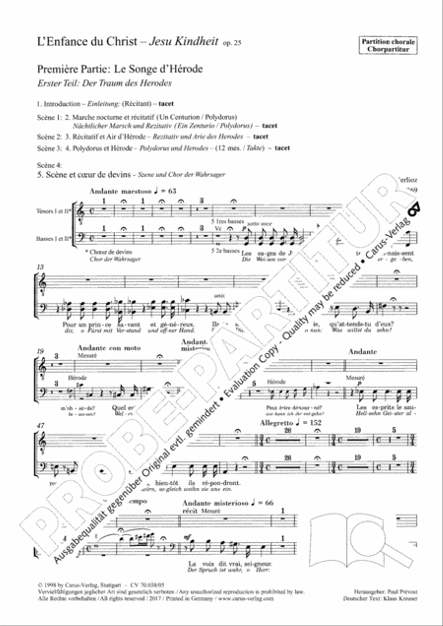 L'Enfance du Christ L'Enfance du Christ 4-Part scores gallery preview page 3
