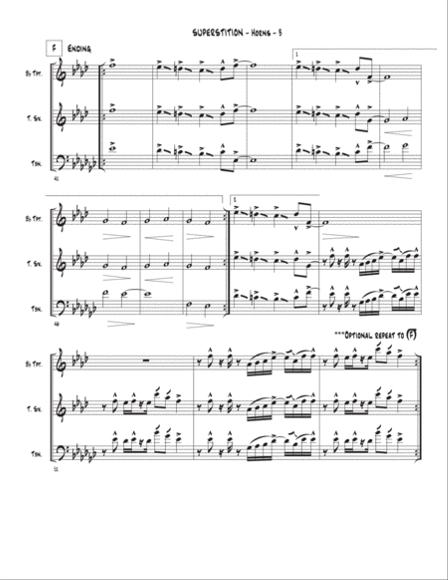 Superstition Superstition Tenor Saxophone scores gallery preview page 3