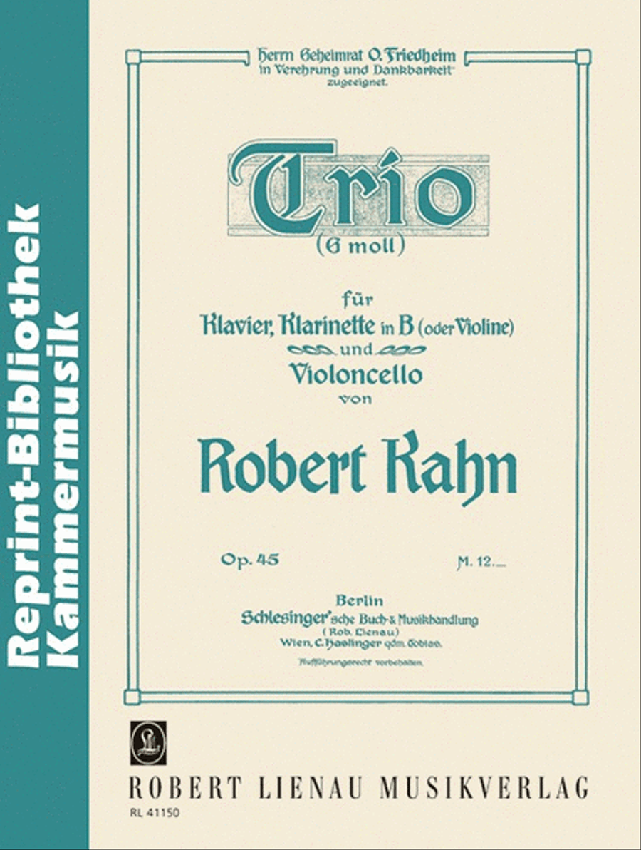 Trio G minor Op. 45 B-Flat Clarinet scores gallery preview page 1