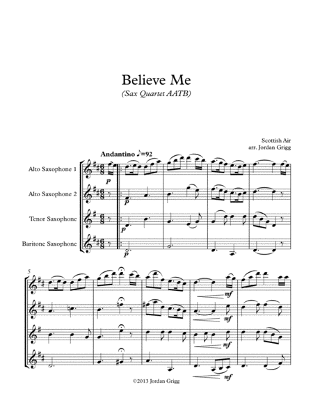 Believe Me (Sax Quartet AATB) image number null